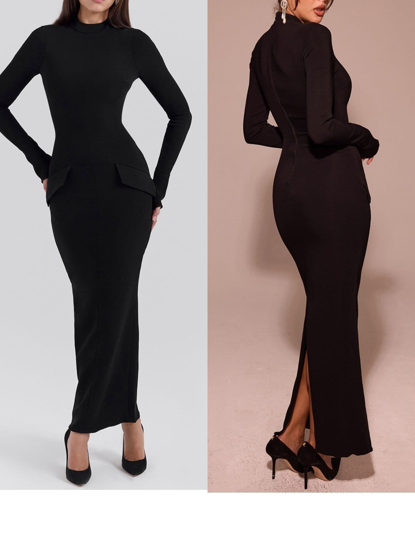 シンプル魅せ ハイネックロングドレス