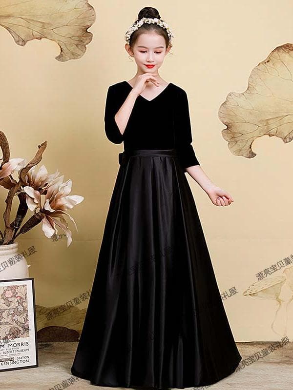 優雅な花冠ベロアロングドレス