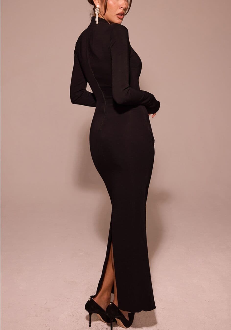 シンプル魅せ ハイネックロングドレス