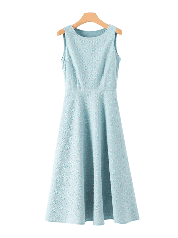 ロングドレス 優美な広がりジャカードフレアドレス